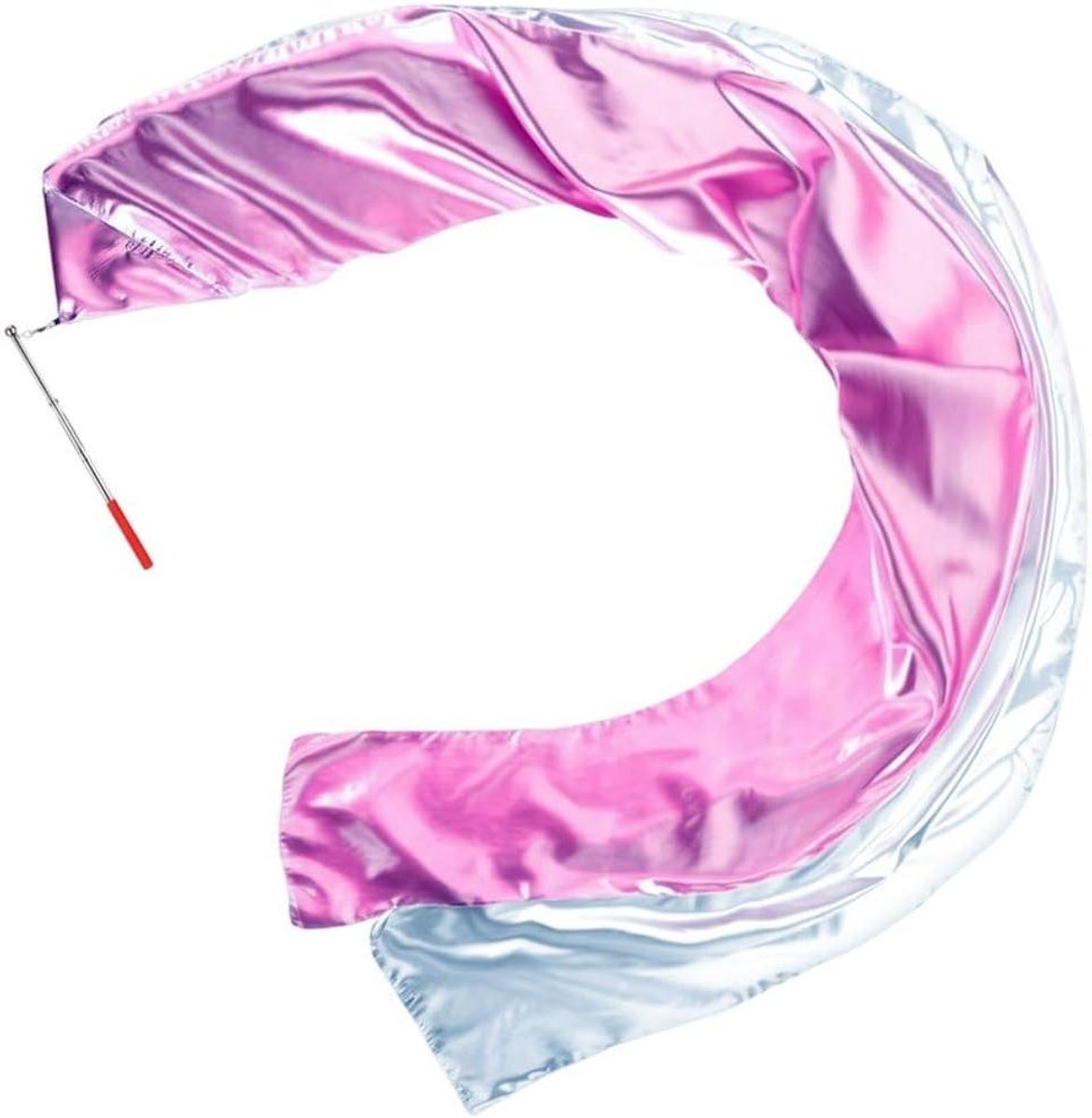 Gymnastieklinten - Danslinten Streamer - Artistieke Expressie - Intrekbare Staaf - 180 cm - Roze Zilver