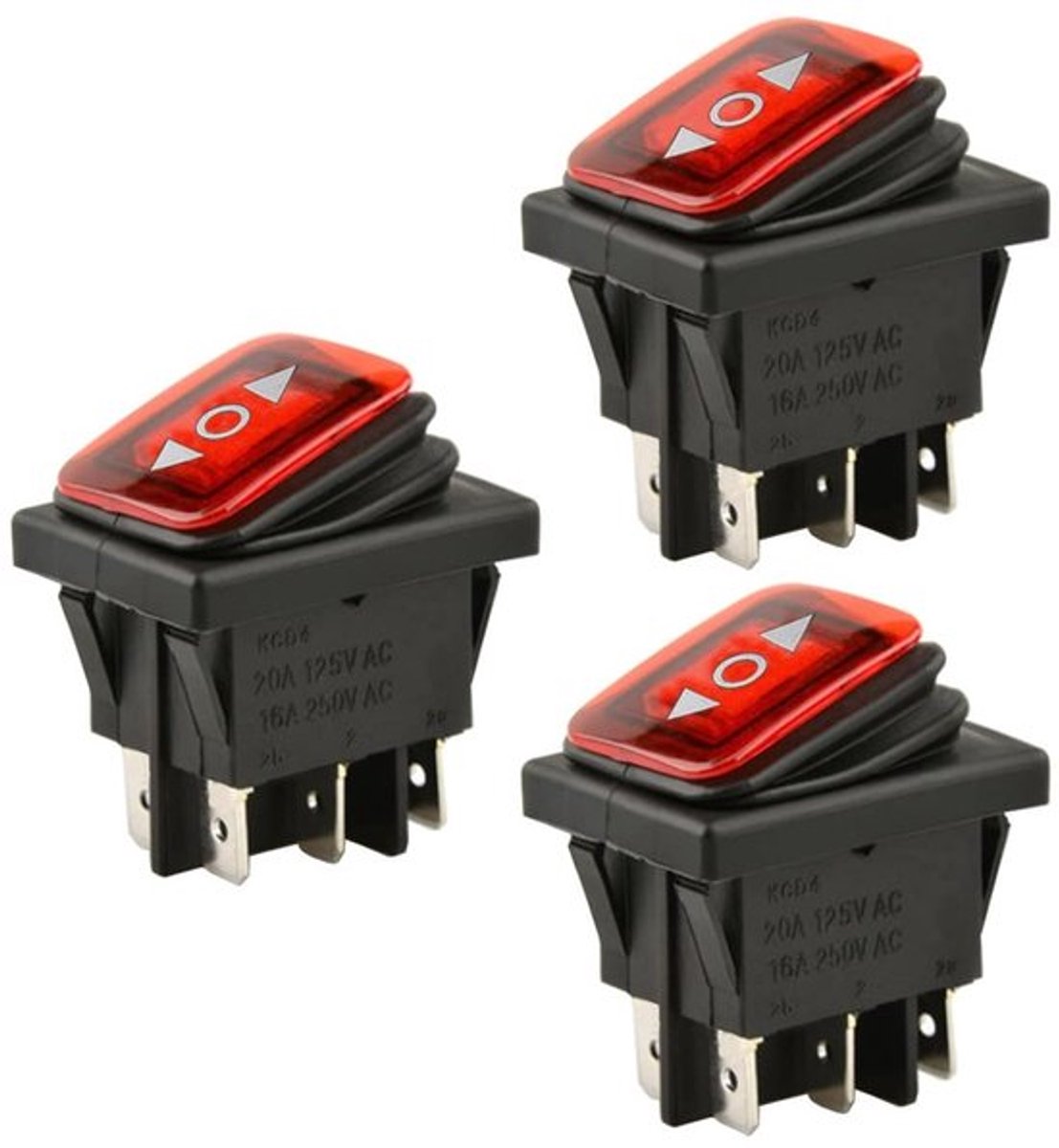 Allecto - Auto Tuimelschakelaar - Waterdichte Drukknop - Rood Led