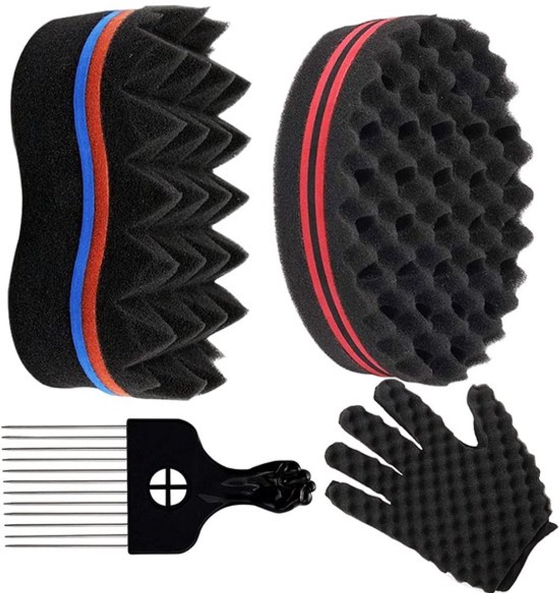 Allecto - Twist Haarspons - Krulborstel Set - Zwart - Magic Twist