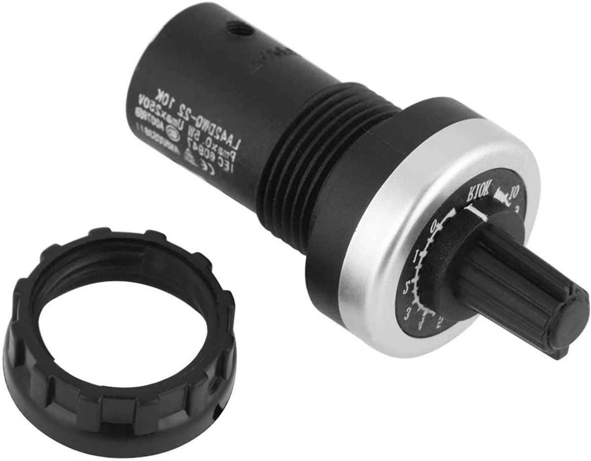 Potentiometer - Variabele weerstand - Snelheidsregeling motor - Schroefaansluitingen - 10k Ohm - Blauw