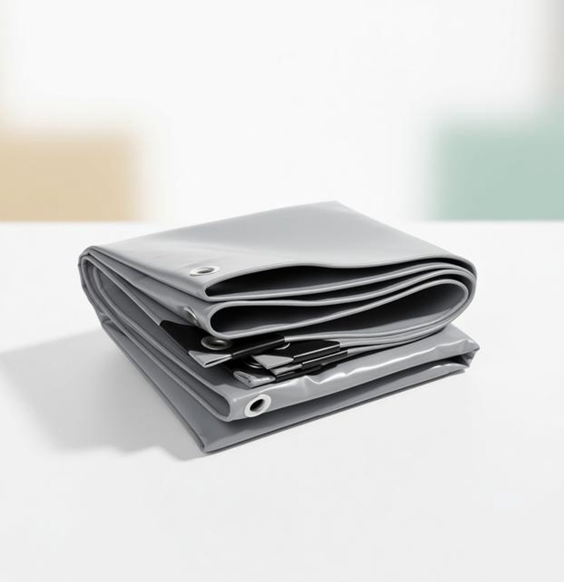 ElleMooi Canvas met versterkte ogen 440 g/m² waterdicht grijs zeildoek met 10 m ankertouw 1x2m