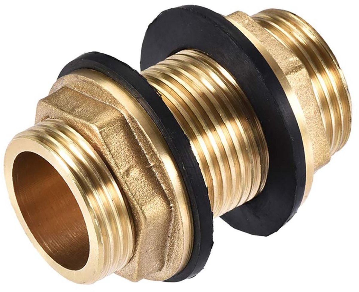 Dailygoods - G3/4 Mannelijk Schot Fitting - Slangfitting - Duurzaam en Corrosiebestendig - Goudkleur - Voor Watertanks - Ideaal voor Tuingebruik - Pre...