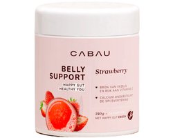 Cabau – Belly Support – Strawberry – Vezelrijk Drankje met Inuline, Artisjok & Bacillus Coagulans – Ondersteunt Spijsvertering – 240 g (24 Porties)