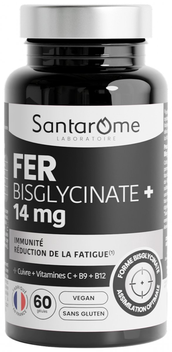 Santarome Fer Bisglycinate+ 14 mg 60 Capsules
