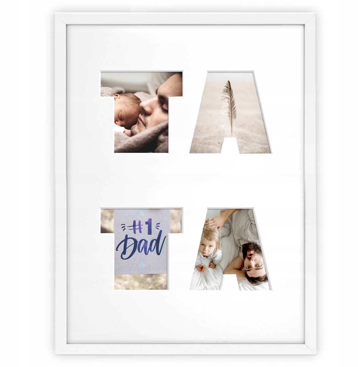 Houten fotolijst 30x40 cm Wit - Cadeau voor Vaderdag
