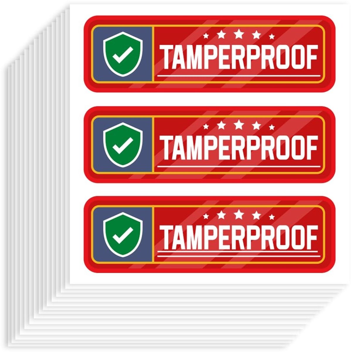 Dailygoods- Veiligheidsstickers 60 Stuks - Sterke Zelfklevende Stickers - Afdichten van Dozen - Sabotagebestendig - Papier - 90 x 90 mm - Tamperproof Stickers