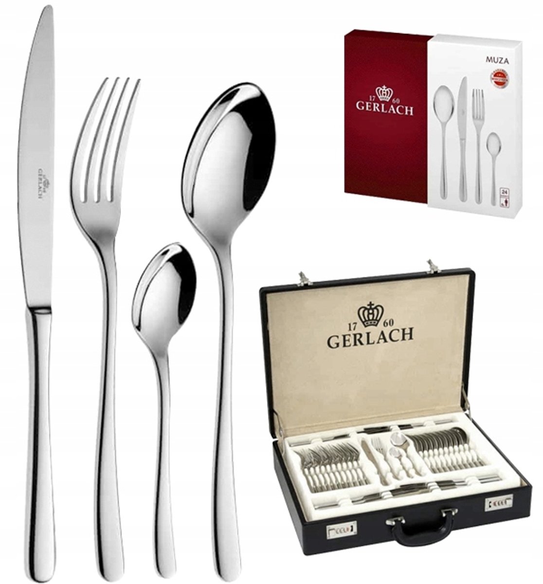 Gerlach Muza Bestekset 92 Delen voor 18 Personen - Luxe Koffer