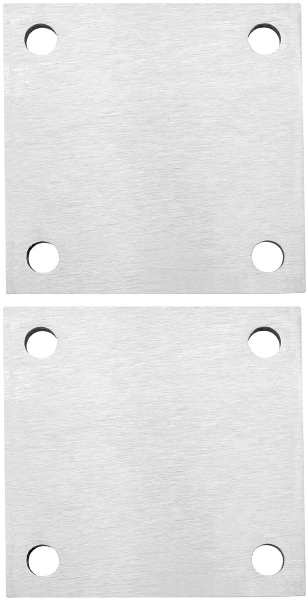 Dailygoods - 2 Stuks RVS Ankerplaten 120 x 120 x 6mm