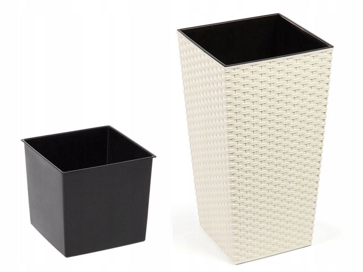 Lamela Finezja Rotan Pot 35x35x68cm - Crème Kleur met Inzetstuk
