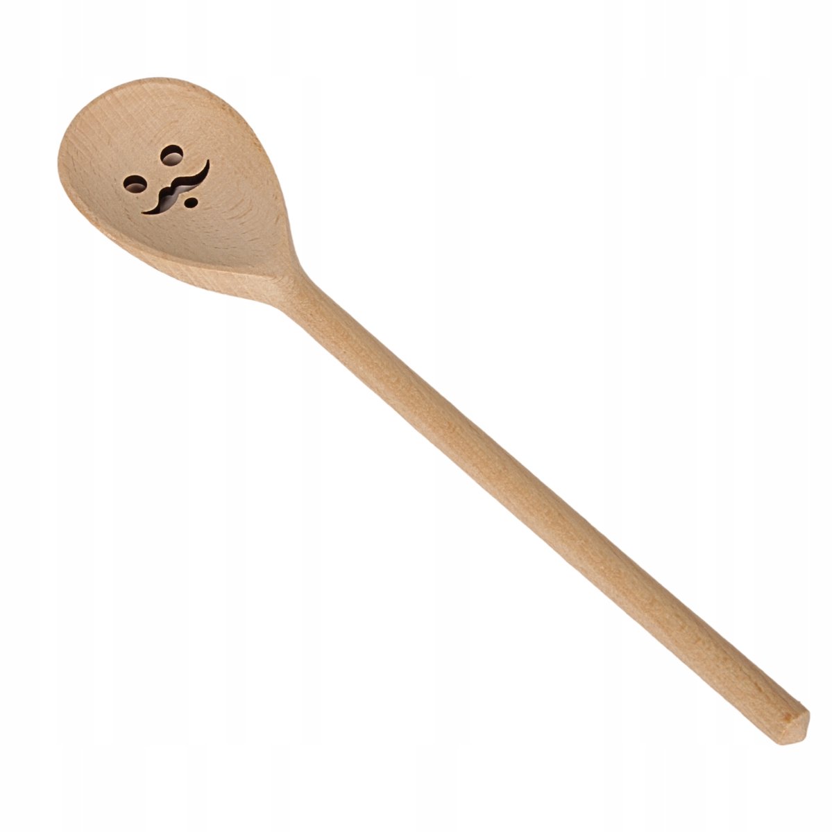 Houten Keukenlepel 30cm 'Snor Gezicht' - Bukswood