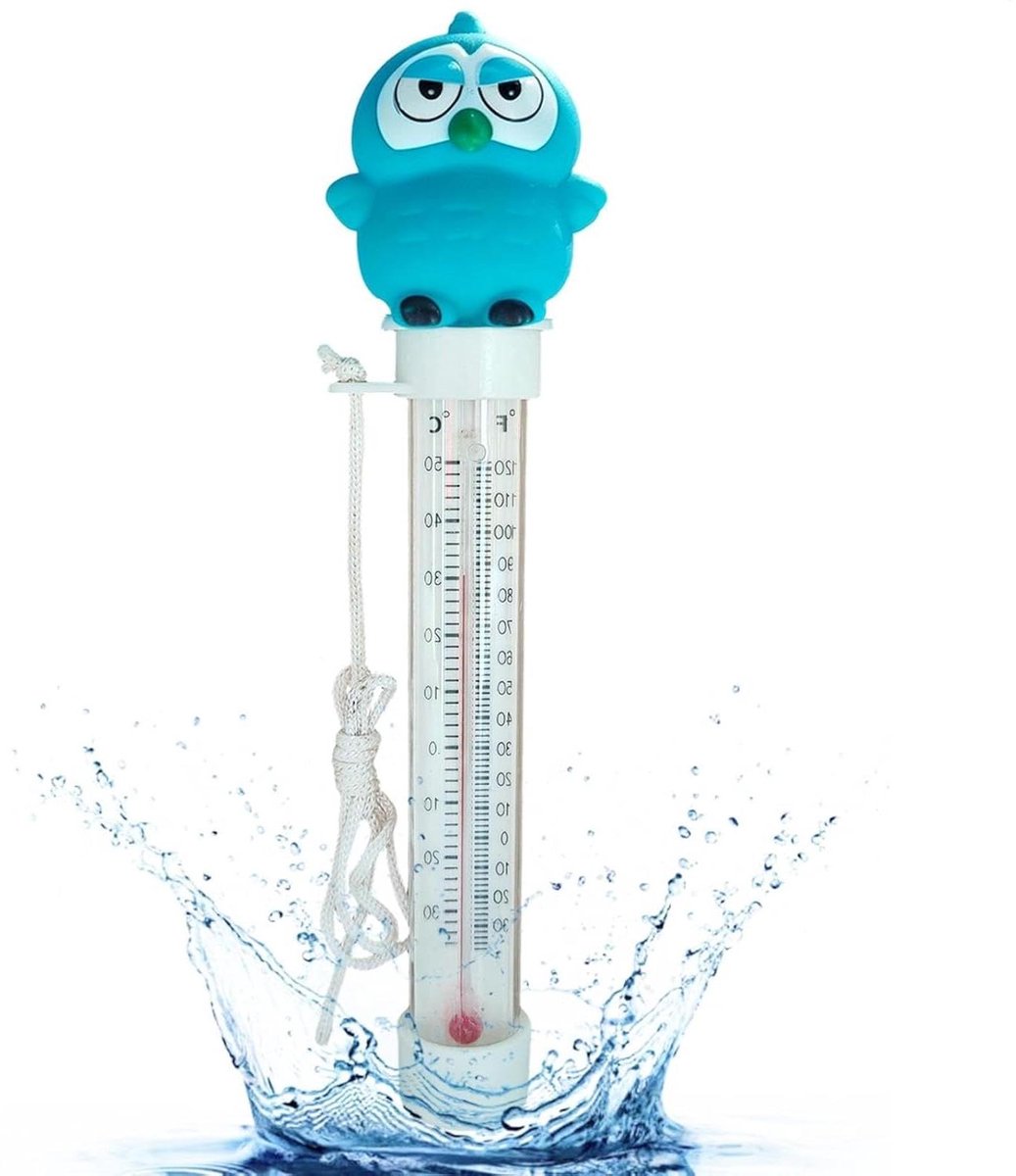 Zwembadthermometer - Watermeter - Watertemperatuur meten - Drijvend cartoon ontwerp - 20 cm lengte - Uil