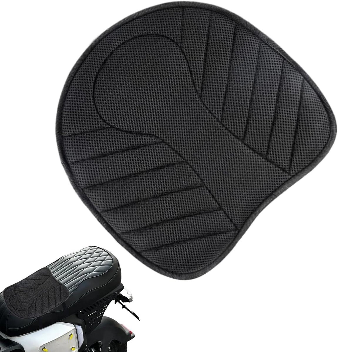 Motorfiets Zitkussen - Motor Zadelsteun - Comfortabel Rijden - Ergonomisch 3D Ontwerp - 30x20x10 cm - Zwart