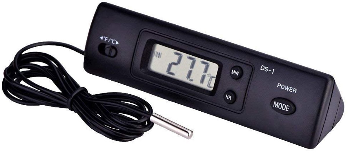 Dailygoods - Digitale Thermometer - Temperatuur Meter - Compact en Robuust - LCD Display - Vochtigheid Meting - Voor Koelkast en Aquarium