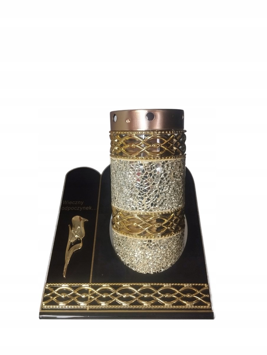 Unieke Mozaïek Grafkap Graflicht Acryl Goud 26cm