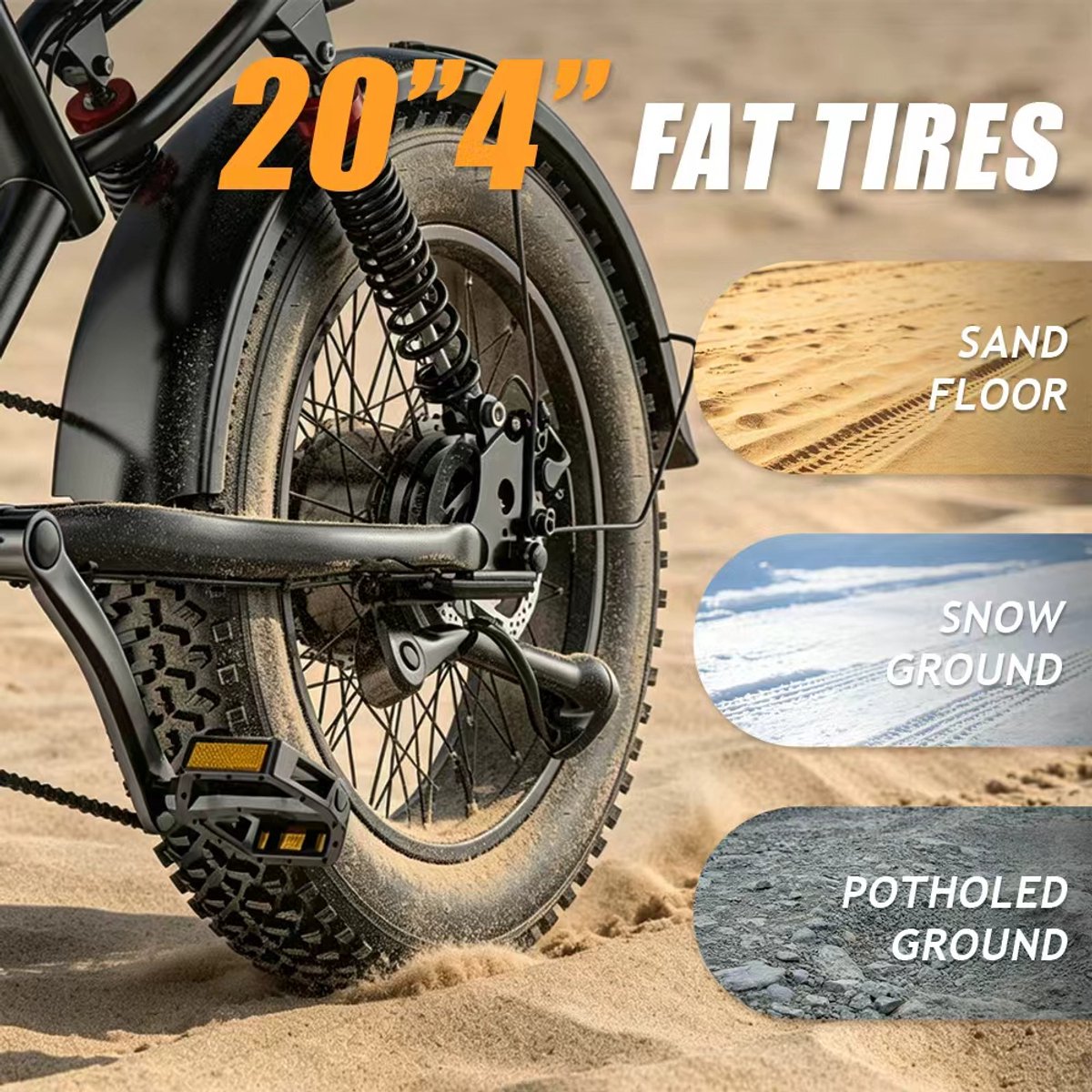 20" Adult Elektrische Fatbike BK20 Dubbele Ophanging Elektrische Scooter, Stabiel & Vloeg Rijden – foto 7
