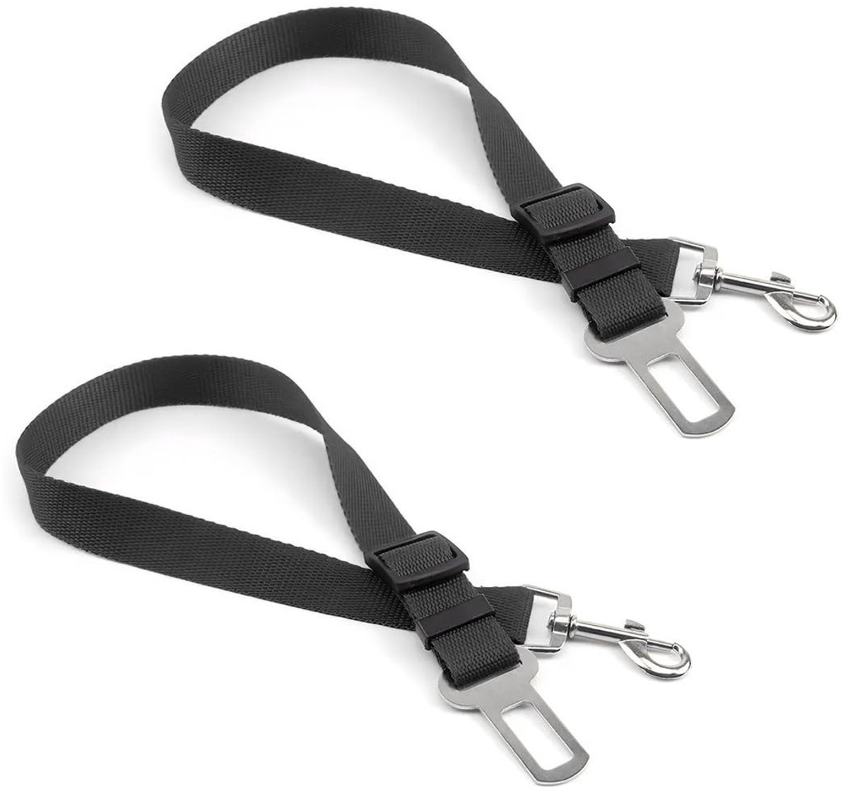 Dailygoods- Hondenveiligheidsgordel Verstelbaar - Veiligheidsharnas - 2 Stuks - Nylon - Universeel - Max. Lengte 71 cm - Hondentuig