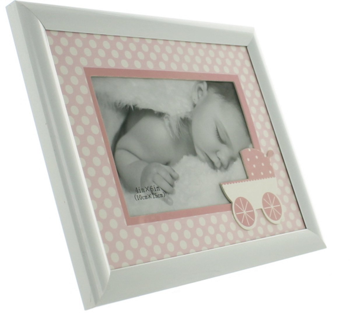 Kinder Fotolijst 10x15 cm - Wit, Metal Look