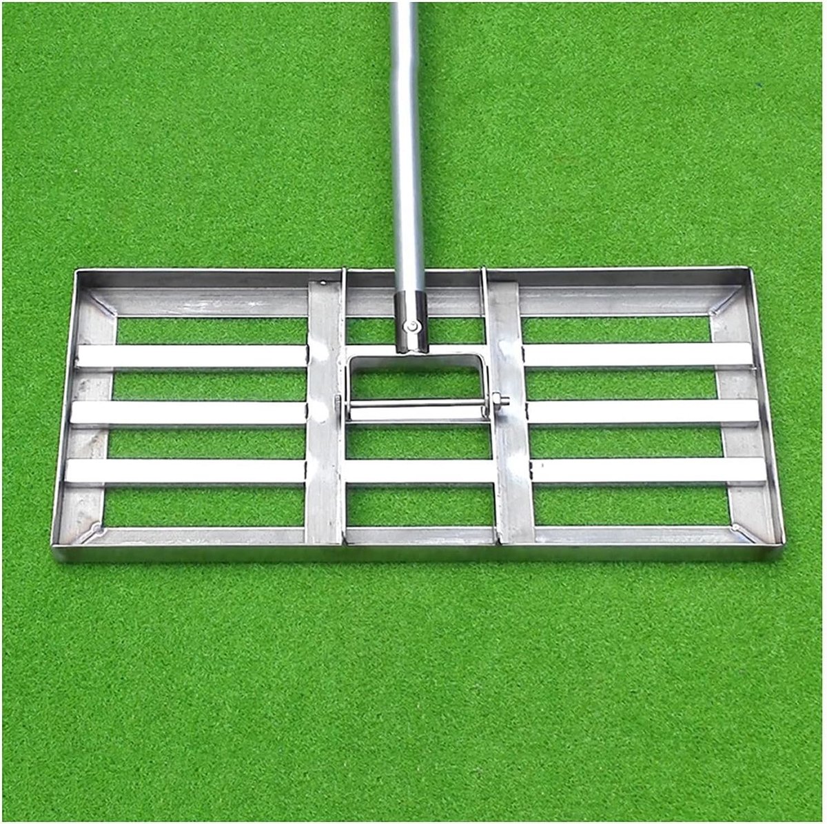 Gazon hark - Gras egaliseren - Tuin onderhoud - Roestvrij staal - 50 x 135 cm - Zilver