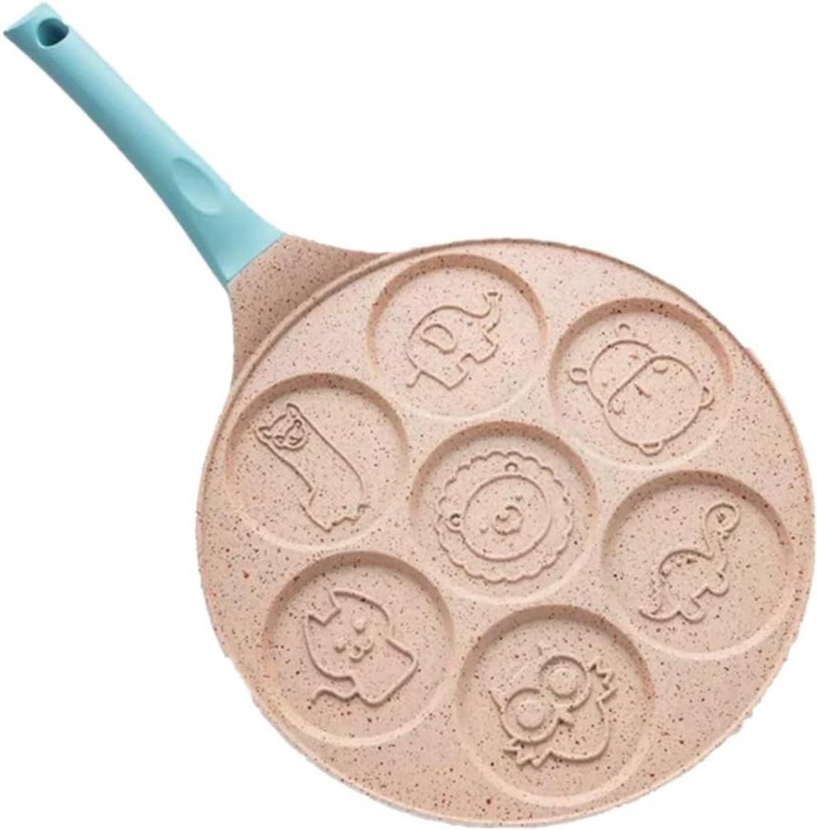 Braadvorm Pannenkoekenpan - Ontbijtpan Ei - Dierenkoekjes Maken - Antiaanbak Roestwerend - 26 cm - Zilverkleurig