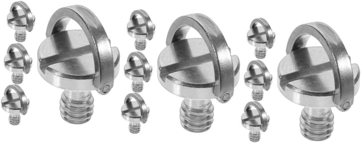 Camera Connector Adapter - Bevestigingsschroef - Camera Beveiligen - D-ring Ontwerp - 1/4 Inch - Zilver