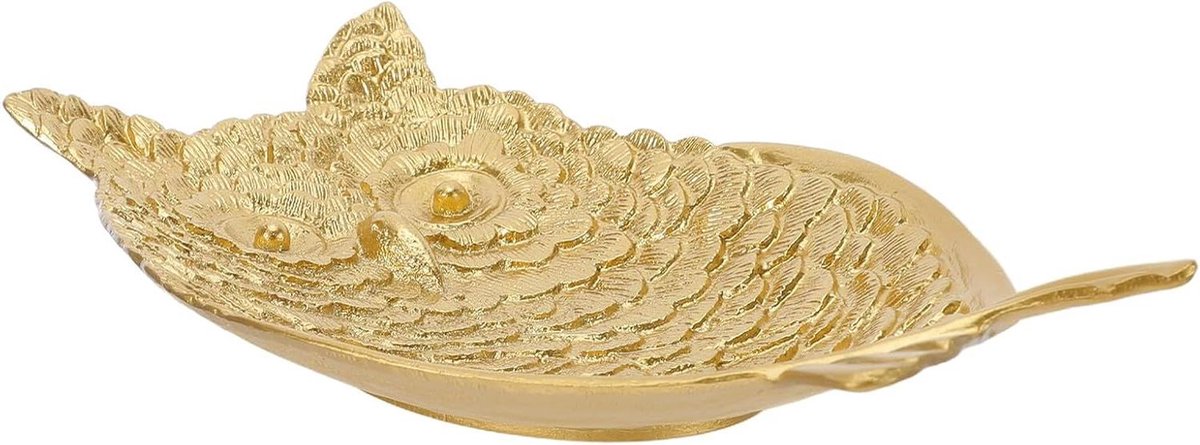Uil Sieraden Schaal - Decoratieve Kom - Sieraden Opbergen - Zinklegering Constructie - 18.5 x 11 cm - Goud