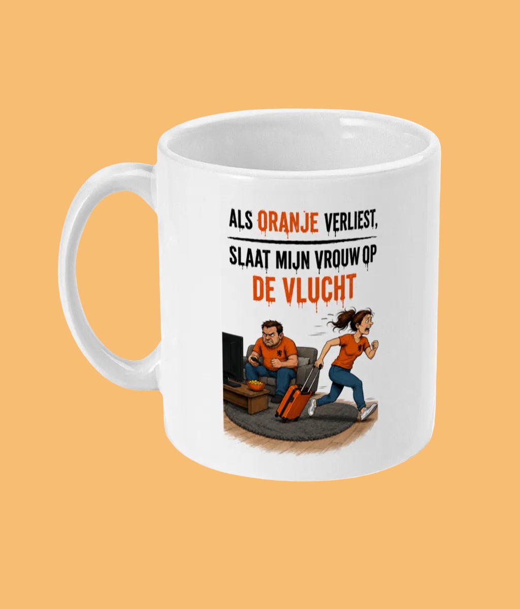 Mokster WK Mok Als Oranje Verliest – Grappige Oranje Mok voor Supporters – Nederlands Elftal Cadeau – Voetbal Mok – Keramische Koffiemok 325 ml
