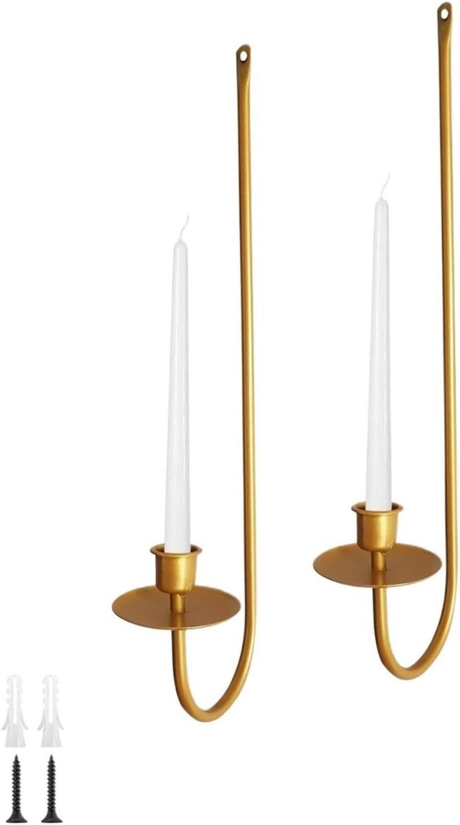 Wandlamp Kandelaar - Decoratie Houder - Sfeer Creëren - Met Hangend Detail - 20x10x10 Mill
