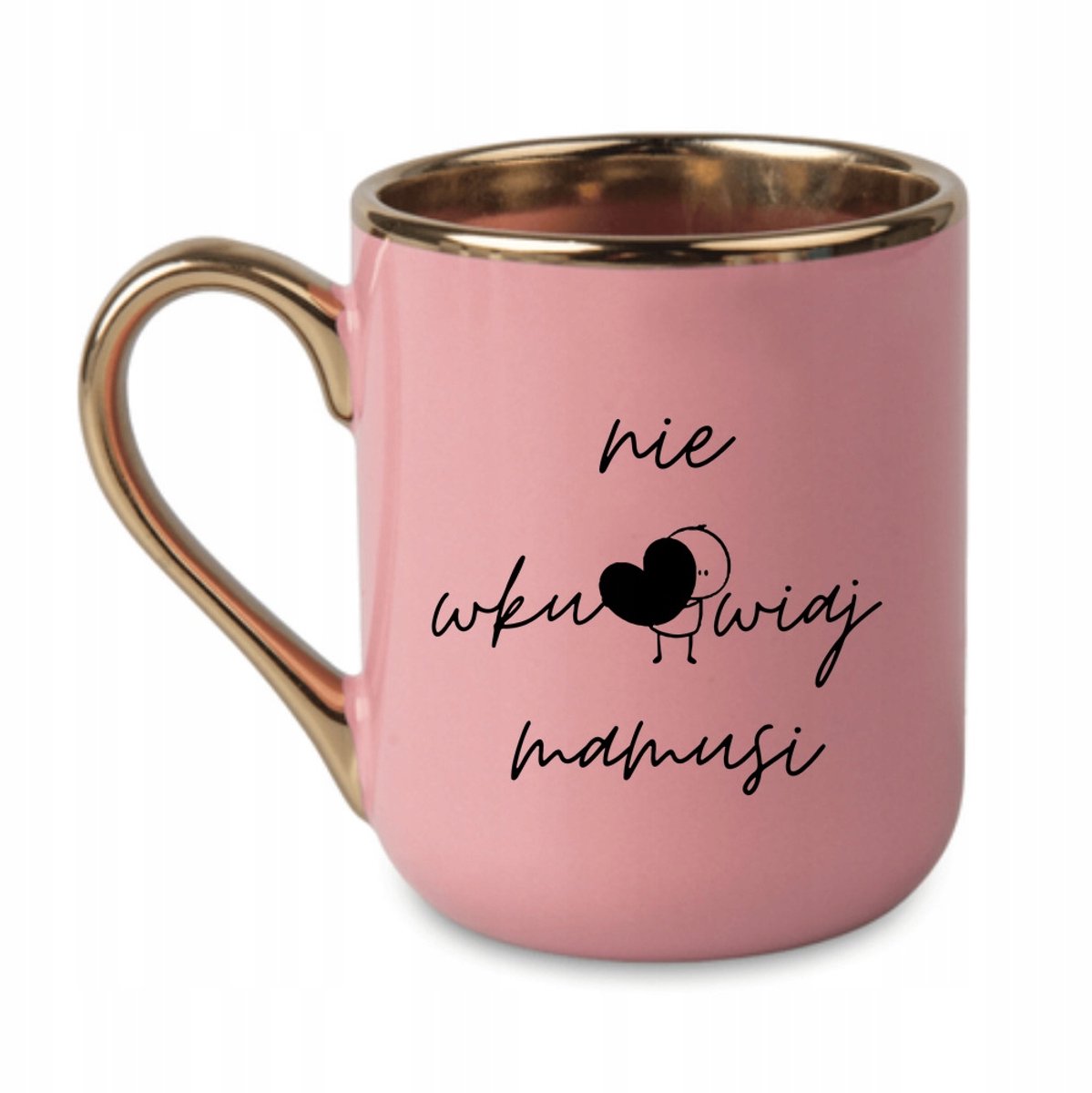 Roze Elegante Mok met Gouden Rand - 330ml