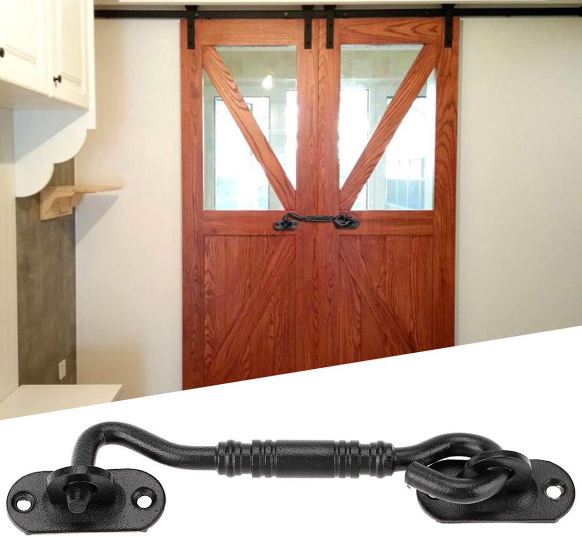 Dailygoods- Schuifhaak 11 cm - Deurslot - Vergrendeling - RVS - Antiroest - Eenvoudige installatie - Traditioneel ontwerp