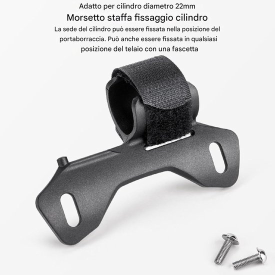 Fietspomp Clip - Pomp Houder - Fiets Onderhoud - Slijtvast Materiaal - 22 mm Diameter - Zwart — afbeelding 2