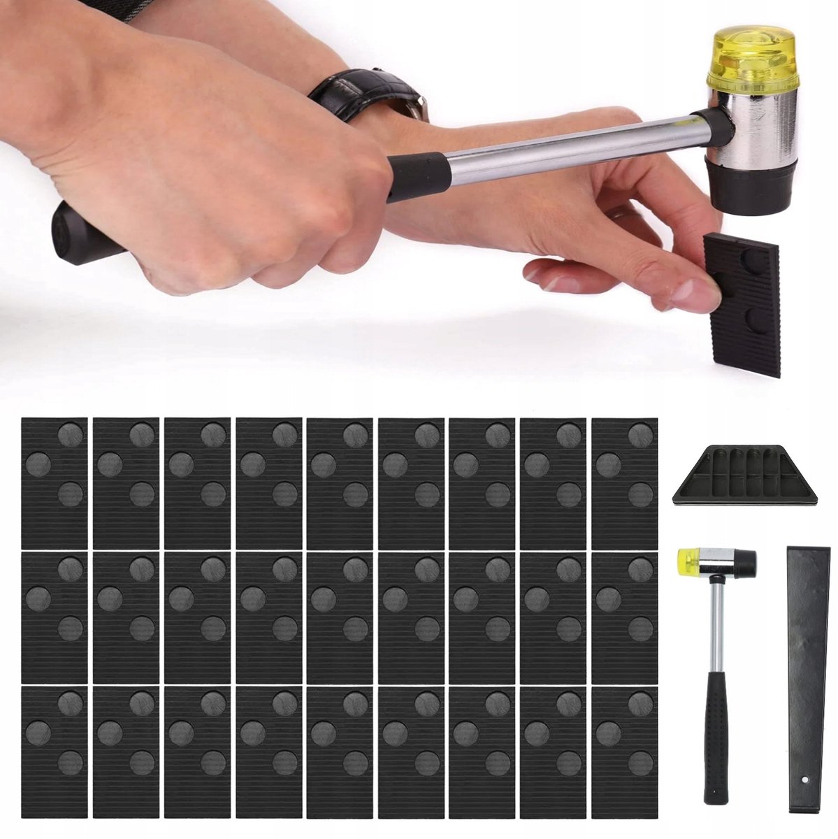 Compleet Vloerinstallatiegereedschap: Hamer, Kilini, Blok & Afstandhouders