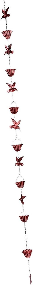 Regenketting Metaal - Waterafvoer Ketting - Tuin Decoratie - Bloem Vogel Decor - 2.4 Meter - Brons