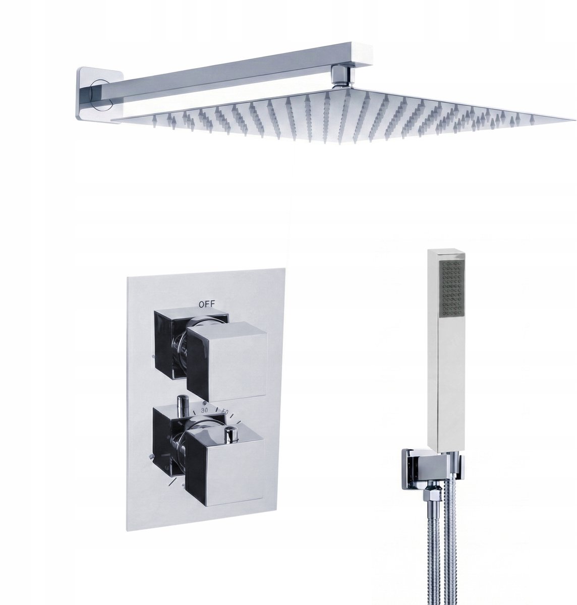 Veldman Quadro Thermostatische Doucheset 25cm Chroom