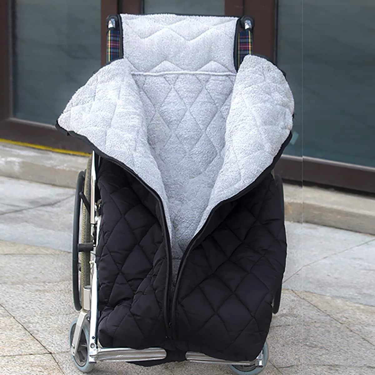 Rolstoel warmer deken - Beenhoes fleece - Warm blijven - Winddicht dubbellaags - Universeel - Grijs