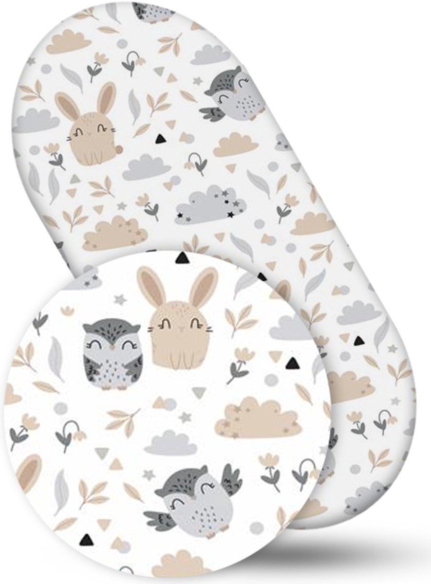 Babymam Kinderwagenbak Laken 38x80cm Katoen met Elastiek Bosdieren