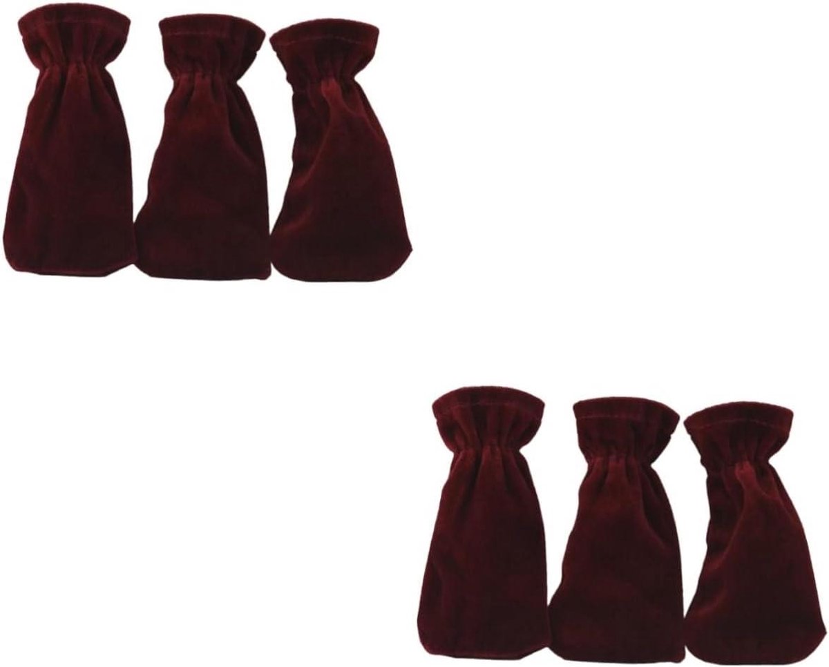 Pedaalhoezen Piano - Voetkussen Hoezen - Muziek Maken - Zachte Fluweel Stof - 6 Stuks - Rood