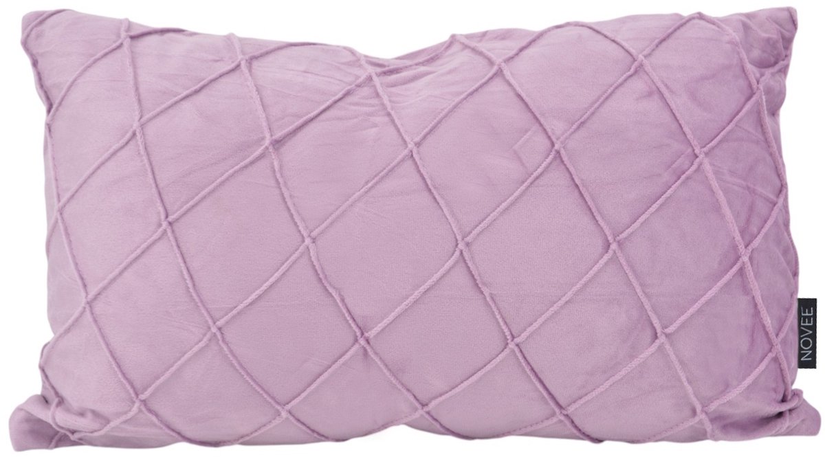 NOVÉE Sierkussen Velvet Cross Lila | 30x50 cm | Velvet/Polyester