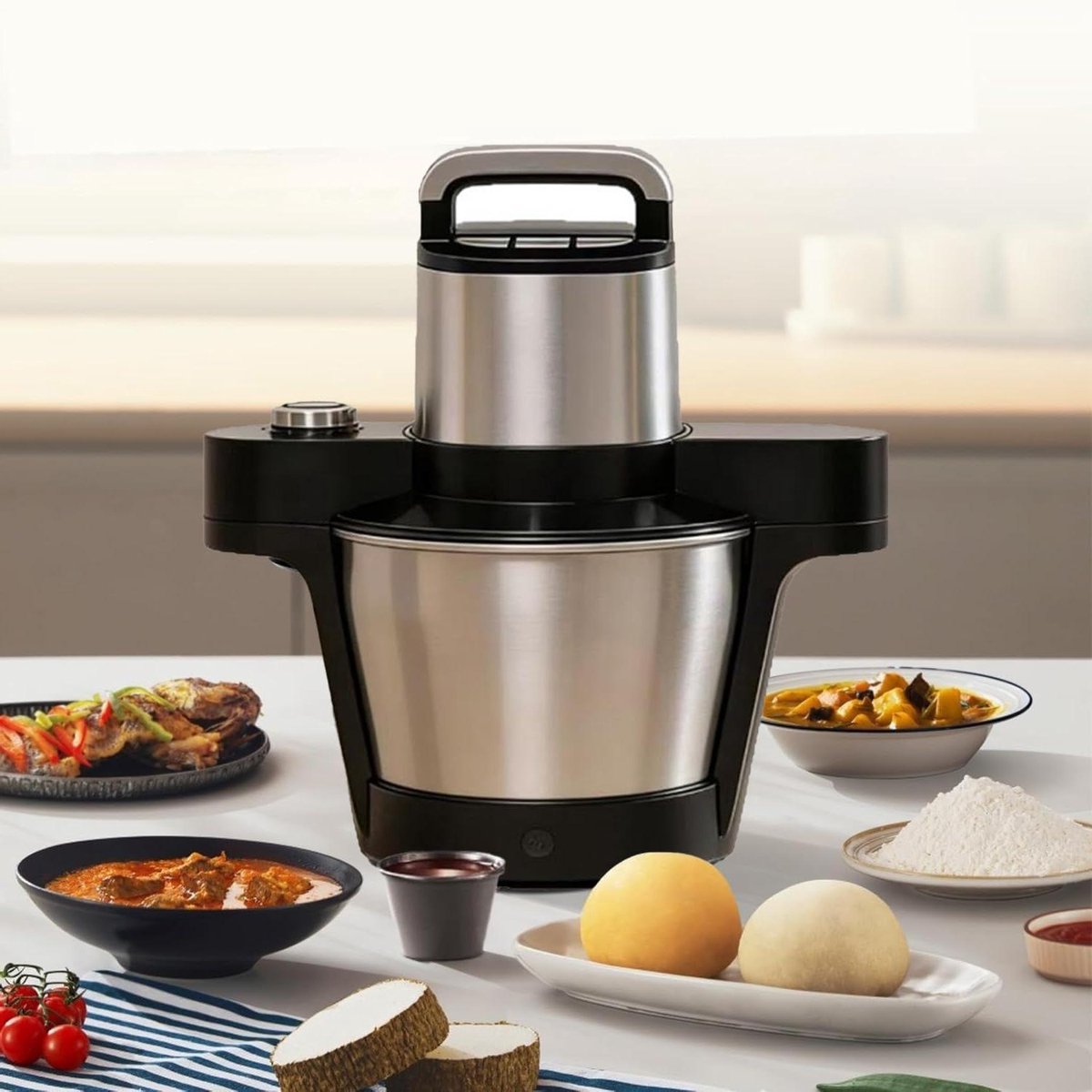 Keukenmachine - Stampmachine - Maaltijden Bereiden - 1000W Motor - 6L Capaciteit - Zilver