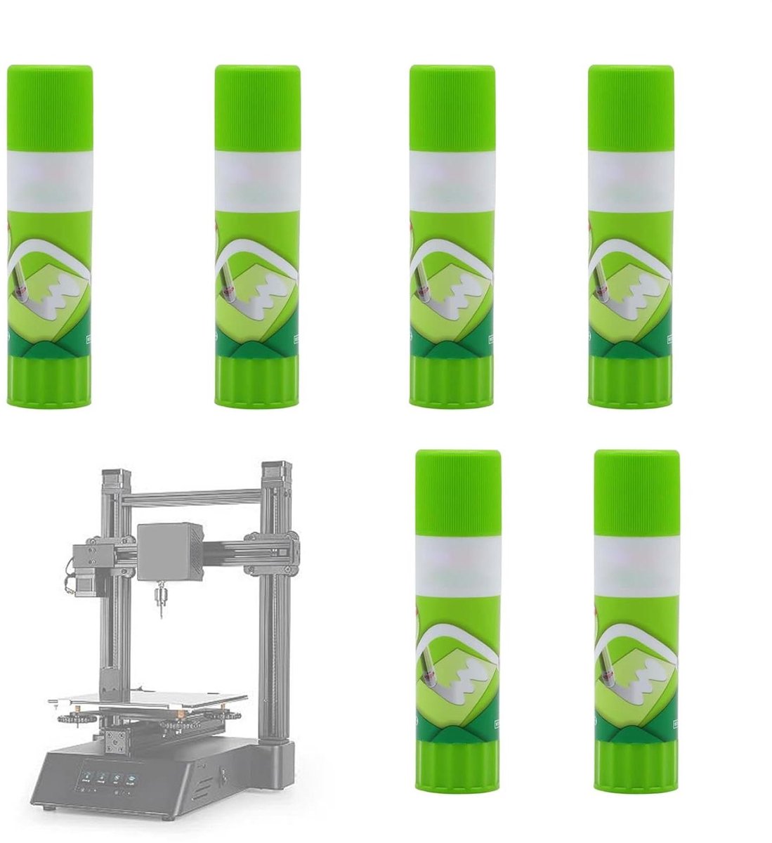 Lijmstift 3D printer - Sterke lijm - Verbeterde prints - Herbruikbaar ontwerp - 6-delige set - Meerkleurig