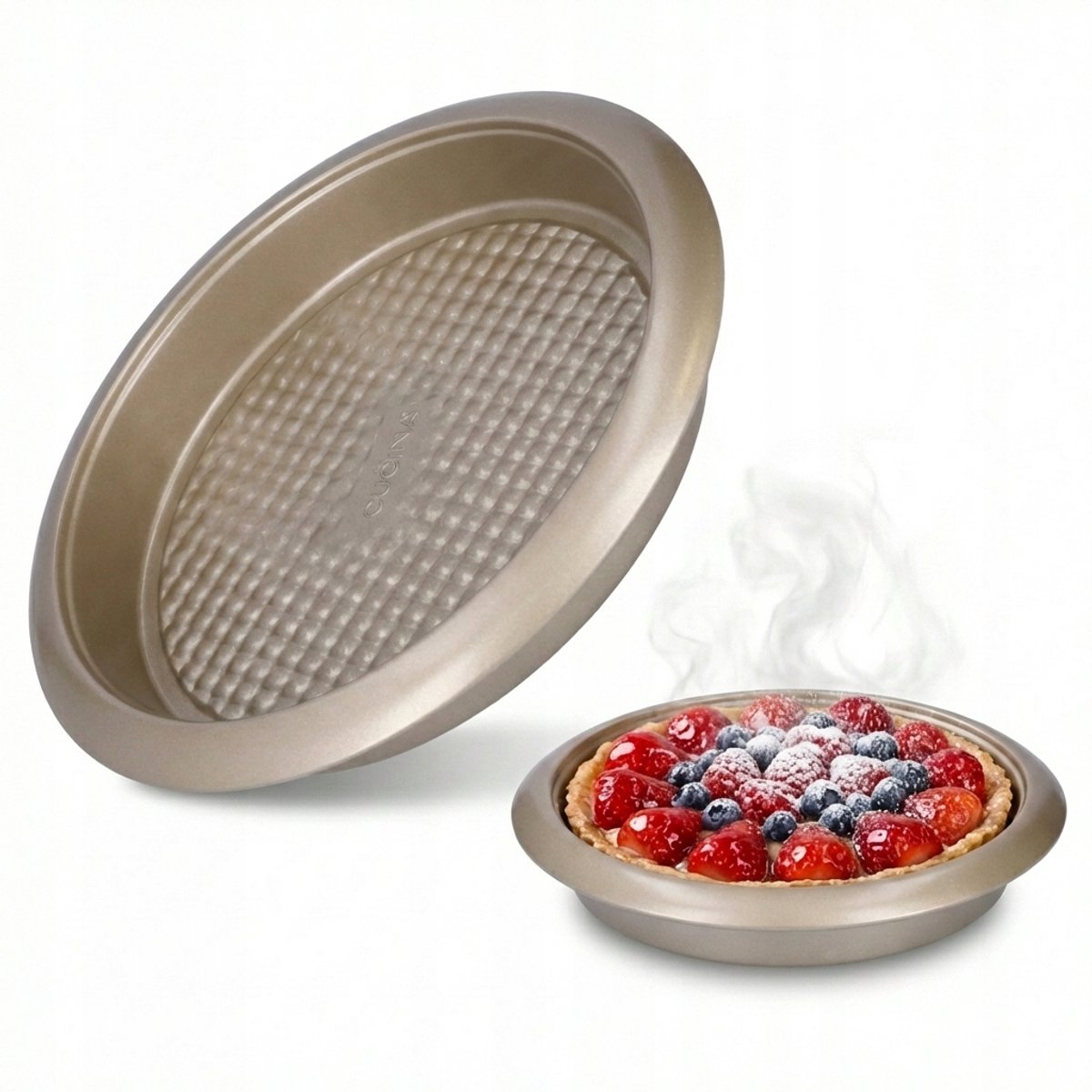 Gouden Taartvorm 27 cm - Stevige Koolstofstaal - Anti-enkel