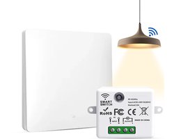 Interrupteur d'éclairage sans fil | Ensemble combiné | Cinétique | Étanchéité | Commutateur - Récepteur | SmartHomeSwitch