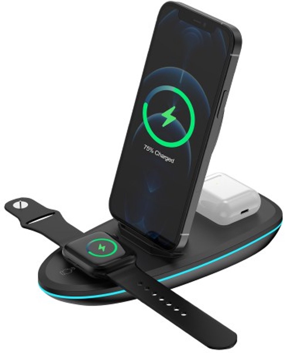 Rixus RXWC43 3 in 1 Foldable Wireless Charger Station