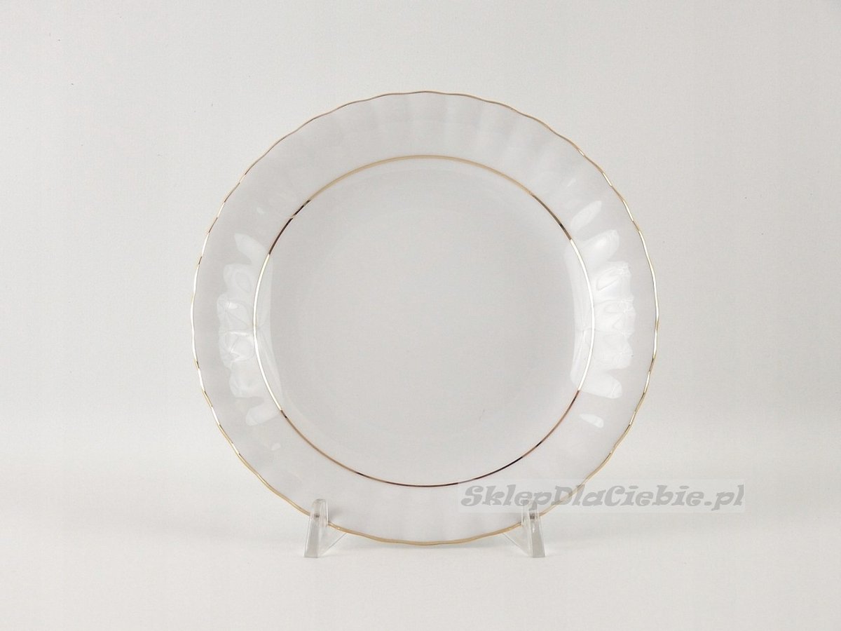 Chodzież Iwona B014 Plat Bord 19 cm - Wit met Gouden Rand