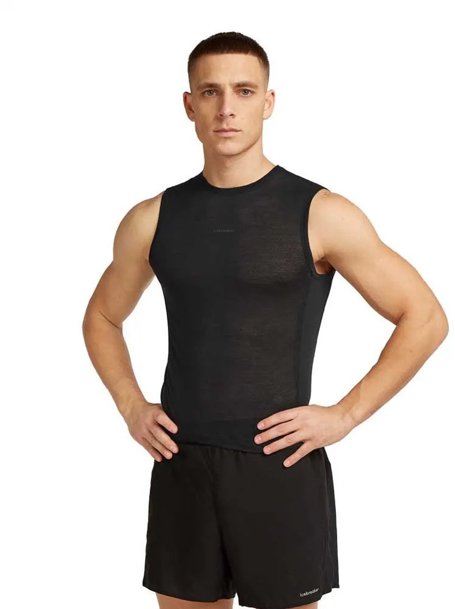 Icebreaker Merino Blend 75 Cool-lite™ Featherlight™ Mouwloos Basislaag Zwart L Man