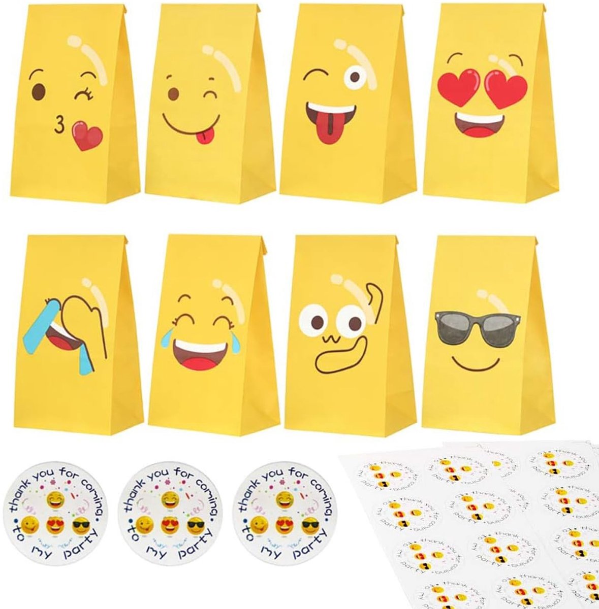 SOUQONE- Geschenkzakken 48 Stuks - Papieren Zakjes - Kraftpapier - Snoepzakken - Verjaardag - Bruiloft - Met Stickers - Cadeauzakjes