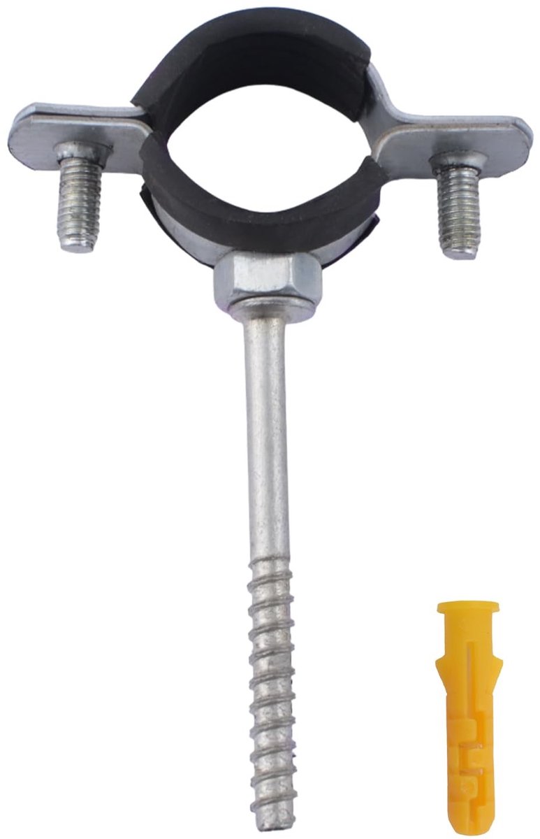 SOUQONE- Buisklem Roestvrij Staal - Wandgemonteerde Beugel - Diameter 25mm - Slijtagebescherming - Lederen Pads - Zilveren Beugel - Pijpklem