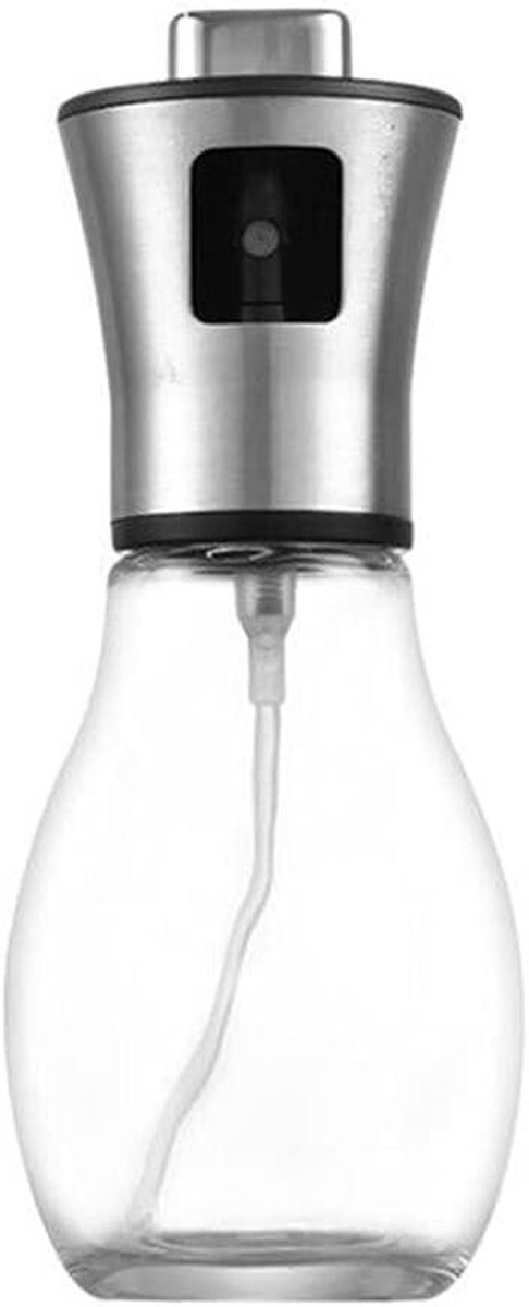 Olie Fles Sproeier - Keuken Spray - Koken en Bakken - Glas en RVS - 200ML - Zilver