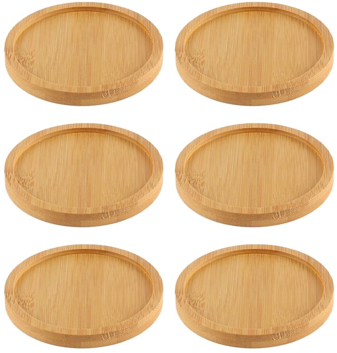 SOUQONE- Kaarsenhouder Houten Plaat - Set van 6 - Buitendiameter 9 cm - Eetkamerdecoratie - Bruiloftdecoratie - Romantische Sfeer - Kaarsenplaat