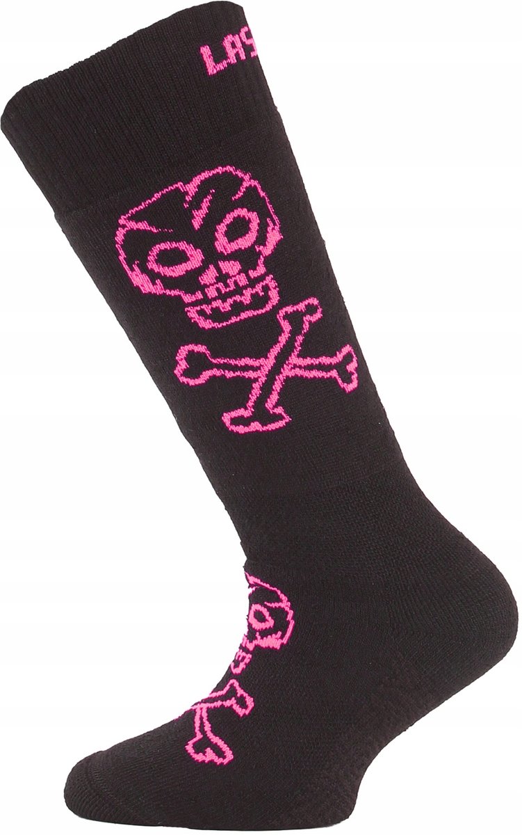 Lasting SJC 940 Merino skisokken junior Zilverionen Zwart