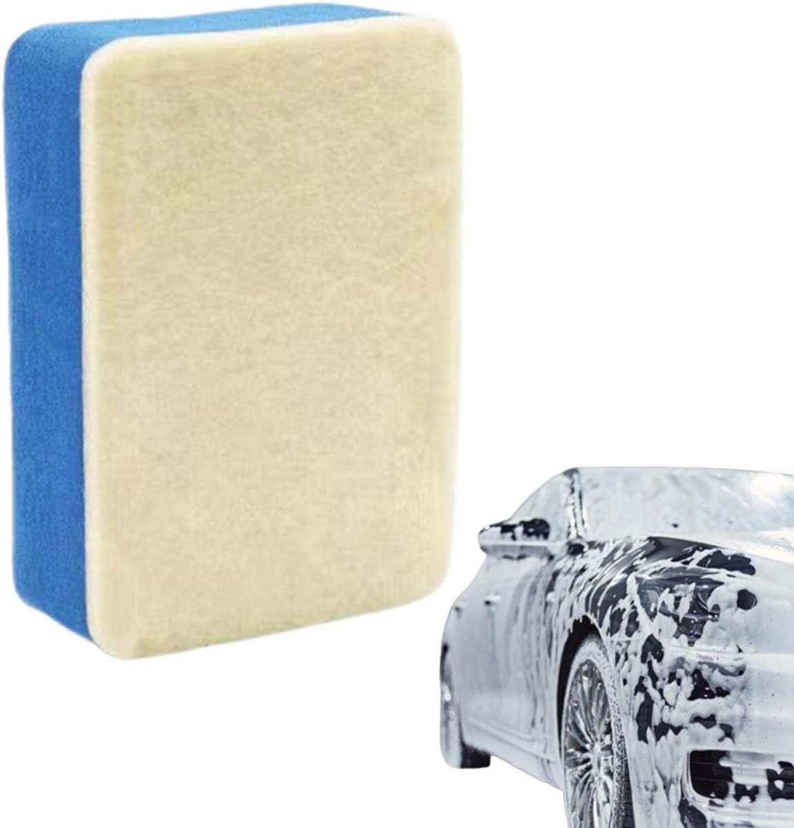 Polijstpad Auto - Glasreiniger Spons - Ruiten Reinigen - Verwijdert Oliefilm - 5 x 4 x 2.2 cm - Blauw